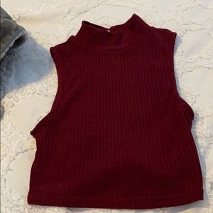 Burgundy/garnet crop top